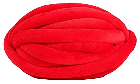 Handstickgarn, Super Chunky Knit Crochet Hand Knitting Yarn Multicolor DIY Blanket Pillow Animal Nest(Big red)