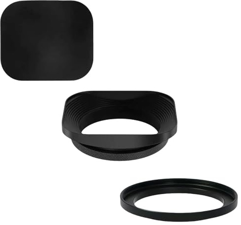 Compatibile con obiettivi Fujifilm da 43 mm - Paraluce universale in metallo quadrato retrò antiriflesso