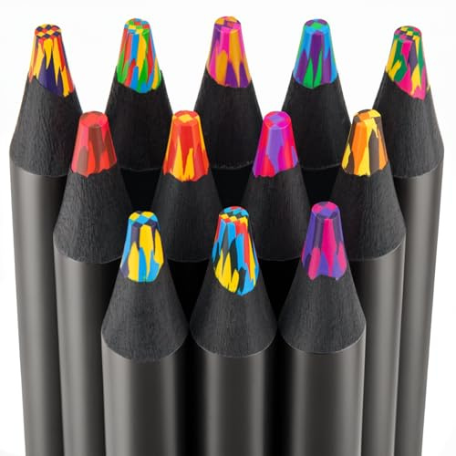 WISYOK Regenbogenstift 12 Farben, 12 Stück, Mehrfarbiger Buntstifte | Regenbogen Buntstift für Kindergeburtstag Geschenke, Gastgeschenke, Regenbogenstifte für Zeichnen, Färben, Schule