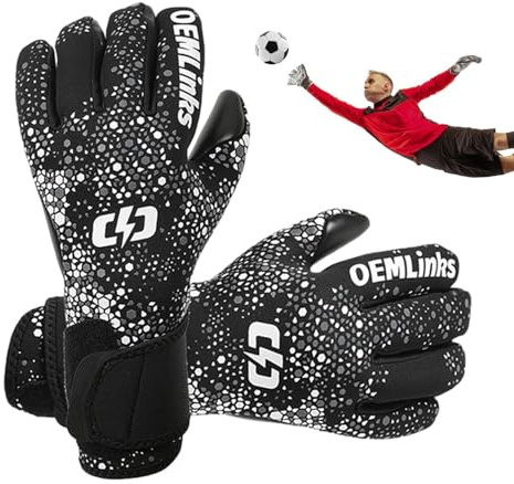 Guantes de portero de fútbol, elásticos, cómodos, de alto rendimiento, reutilizables, guantes de portero de fútbol, para niños, niñas, adultos, adolescentes, familiares y amigos