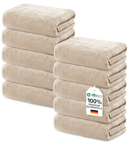 Ôhm Seiftücher 30x30 cm Baumwolle Beige 10er-Set