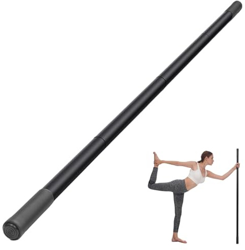 5ft Yoga Stick, Sturdy Steel Stretching Stick with Non-Slip Ends & Foam Handles for Mobility, Flexibility | Exercise Pole for Fitness, Posture Correction