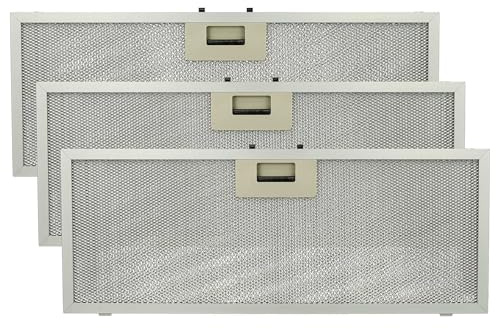 vhbw 3 x filter metallfettfilter ersättning för Elica GF03FC för extraktorfläkt – 45,9 x 17,7 x 0,85 cm metall