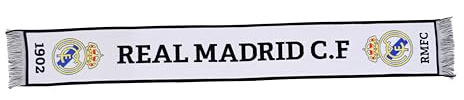 Real Madrid Nr 3 vävsjal, Vit, one size