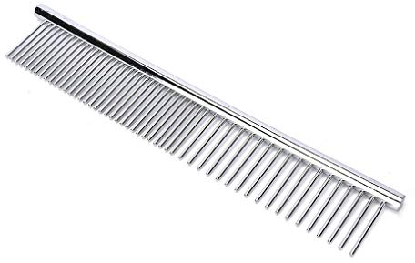 ZIMINGU Stainless Steel Pet Grooming Kamm, Shedding Kamm Werkzeug Pudel Finishing Butter Comb Professionelle Katze und Hund Pflege Kamm