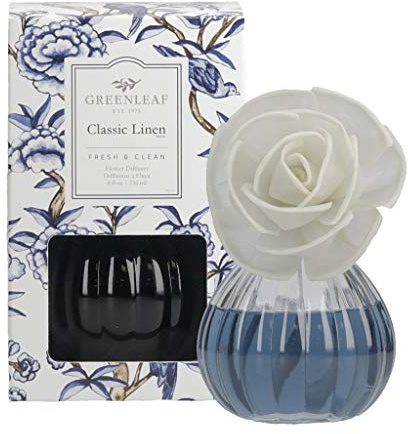 Greenleaf Gifts Unique Blooming Duftspender mit Blume, klassisches Leinen