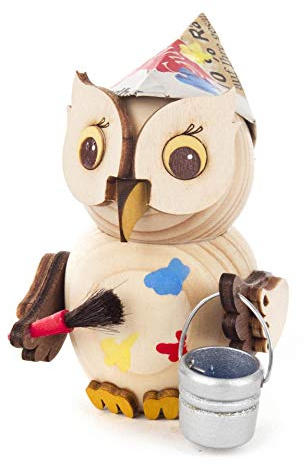 Kuhnert Holzdeko Minieule Maler Dekofigur Original Erzgebirge Handarbeit Holzfigur in Modernem Design Sammlerfigur Dekorationsfigur