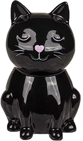 CBK-MS. Tier Spardose Katze schwarz mit Schloss 15,5 cm Sparkasse Sparbüchse Kätzchen