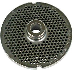 Tredoni No.32 Meat Grinder/Mincer Hub-Plate, Holes Ø 3.5mm - 9.8cm Professional Hard-Wearing Stainless Steel Disc/Plate (No.32 - Holes Ø 3.5 mm)