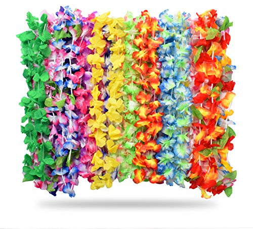 ERKOON 36 Stücke Hawaii Blumen Halskette, 96cm/37.8in Hawaii Party Dekorationen, Hawaii Kette Blumen Luau Blume Lei Garland Hawaiian Halskette Set Hawaiikette für Luau Sommer Beach Party Dekorationen