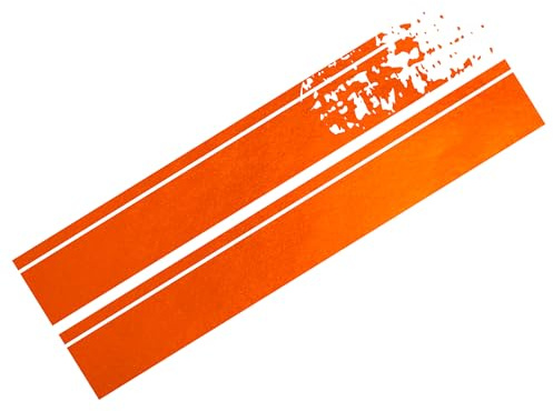 Foliatec Car Design Sticker Aufkleber Autoaufkleber Autosticker STRIPES, orange chrom matt, 22 x 150 cm
