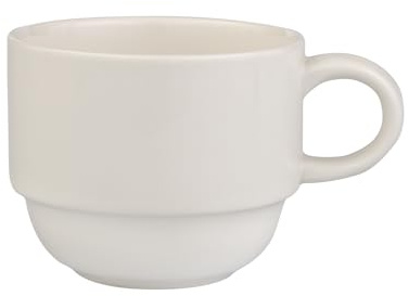 B'GHEST Set 6 Uds. Glubel Taza Apilable para Desayuno. Capacidad : 25 Cl. Fabricado en Porcelana Fine China.