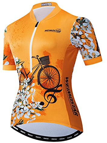 Hotlion Cykeltröja för kvinnor, sommar, cykelskjortor för kvinnor, cykelkläder för kvinnor, halv dragkedja, Cf3065, M