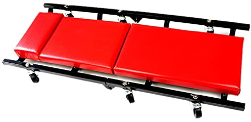 ARCH Rollbrett Werkstatt Lederkrescher, Faltende Leżanka Warsztatowa Mit Universalrad Und Elastischem Kissen, Dolly-Rädern, 350 Lbs Mechanic Werkstatthocker (Color : Red, Size : Standard)