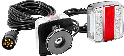 DARKGUARD Anhänger Beleuchtung mit Magnet Led Rückleuchten Anhänger Magnetisch 12V 24V mit 7 Poliger Anhängerstecker 7.5m Verlängerungskabel für Wohnwagen PKW LKW Wasserdicht E-Mark