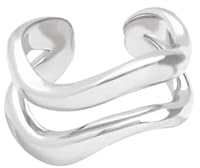 Brandlinger ® Ear Cuff Silber 925 (1 Stück). Ohrklemme geschwungen. Schmuck Damen vergoldet mit 18 Karat (Silber und Gold) für Frauen und Mädchen. Durchmesser Ear Cuff 12mm.