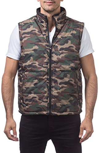 Pro Club Men's Heavy Padding Vest, Green Camo, 2X-Large