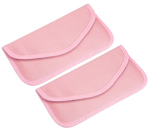 sourcing map 2Stk Faraday Tasche RFID Signal Abschirmung Beutel Brieftasche 7.87 Strahlenschutz Trackingschutz Diebstahlschutz Spionageschutz für Handy und Schlüsselanhänger Rosa