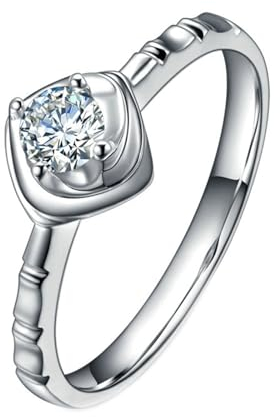 Paar Ringe, Trauringe Platin 950 Lab Diamant 0.2CT H Rundschliff VVS mit Größe 65 (20.7) Personalisiert für Muttertag