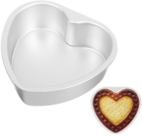 PRETYZOOM Moldes Para Pasteles En Forma De Corazón Para Hornear En Casa El Día De San Valentín Moldes Para Pasteles De Aluminio De 6 Pulgadas Con Fondo Extraíble Molde Antiadherente Para