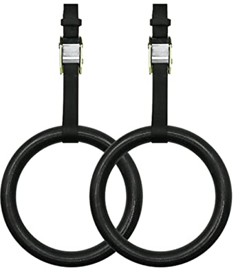 CaFfen Turnringe 2X Turnring mit Schnallenriemen Unisex Trainer Sportgerät Turnring for Klimmzüge Core Workout Krafttraining Zuhause Ringe Turnen
