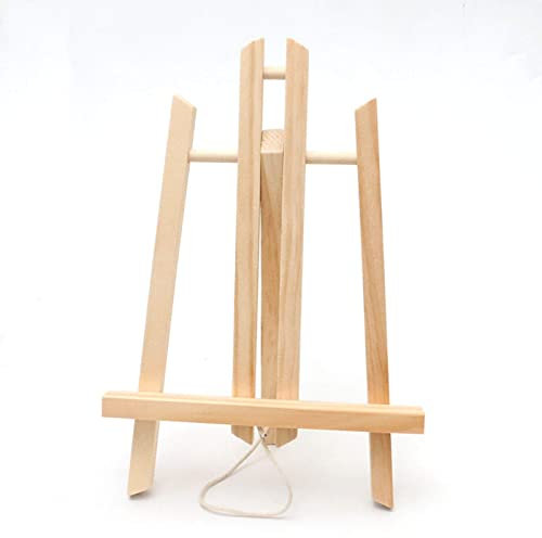 Mini cavalletto in pino da tavolo trapezoidale da tavolo da 16 pollici per pittura fotografica, utile espositore portatile, supporto per treppiede, per studenti, in classe, cavalletto (colore legno)