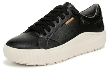 Dr. Scholl's Shoes Women's Time Off Go Sneaker Black Faux Leather 7.5 M