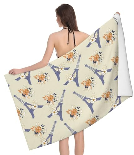 Novastar Toalla de playa de secado rápido, toallas de microfibra con diseño de Torres Eiffel para el cuerpo, toallas de baño suaves para baño, toallas de playa personalizadas, a prueba de arena