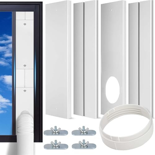 ZXLVCU Kit De Plaque D'étanchéité De Fenêtre Réglable pour Climatiseur Mobile, pour Tuyau d'échappement Diamètre 5.1/5.9 in (67-220cm Length + 16cm Width,15cm Round Connector)