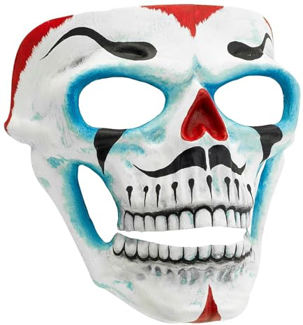 W WIDMANN MILANO Party Fashion - Clown Totenkopf Maske | Im Día de los Muertos- und Killer-Clown-Look, gruseliges Kostümzubehör für Halloween & Karneval