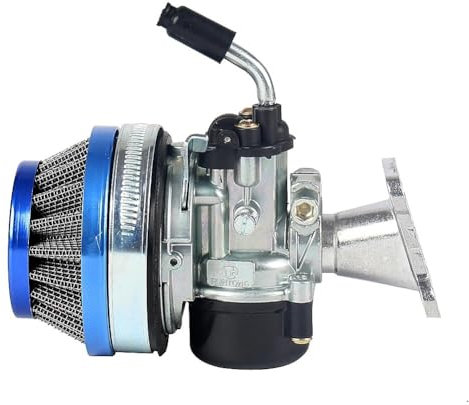 Motorrad Vergaser Für 2-Takt 47 Cc 49 Cc Für Mini Pocket Bike ATV 49 Cc Leistung 19 Mm Vergaser Vergaser Luftfilter Montage Carburetor Carb(Blau)