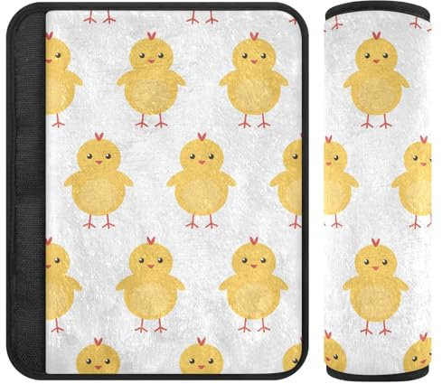 Chic Duck White - Paquete de 2 fundas acolchadas para cinturón de seguridad, fundas delgadas para correa de asiento de coche, adecuadas para varios usos, almohadillas de hombro para mochila