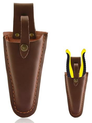 Étui en Cuir pour Sécateur ou Pince, Porte-Outils de Jardin en Cuir de Qualité Supérieure, Idéal pour Sécateurs, Ciseaux, Pincettes, Accessoire Pratique pour Jardiniers