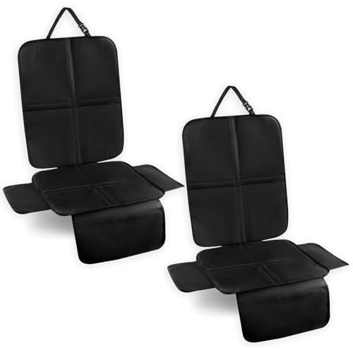 Romon Kindersitzunterlage Auto, 2 Stück Autositzschoner Geeignete Sitzschoner Auto Kindersitz Wasserabweisender Polyester Stoff Sitzschutz Car Seat Cover Kinderautositze Unterlagen Autositze, Schwarz