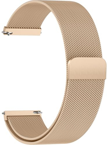 Wepro Metallklockarmband, 18 mm 20 mm 22 mm klockarmband rostfritt stål, magnetiskt nät, justerbart smalt klockarmband för män och kvinnor, 20mm