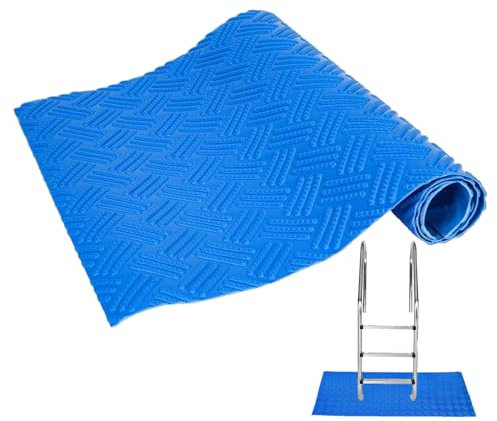 Tapis Échelle Piscine, Tapis De Piscine Antidérapant Tapis de Protection, Tapis D'étape de Piscine avec Texture Antidérapante, Tapis de Protection de Echelle pour Piscine Hors Sol et Creusée