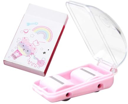 Angoily Mini Recolector De Restos De Goma De Borrar Rosa, Compacto y Portátil Con Suave y Depósito, Barredor De Para Limpieza De Escritorio y Uso Oficina o Escuela