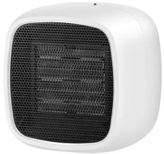 800W Riscaldatore Elettrico Riscaldamento Della Stanza Scaldino Elettrico Riscaldatore PTC Riscaldatore Portatile Spazio Scaldino Invernale Macchina Riscaldatore Da Tavolo Facile Da Usare(800W White)