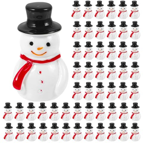 iplusmile Miniature Natalizie: 100 Pezzi Mini Pupazzo di Neve Statuine Natalizie in Resina per Natale Fata Giardino Mini Casa Festa Fai da Te Decorazione
