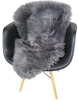 Naturasan Pelliccia d'agnello/pecora, conciata in pelle di pecora, colore grigio (100-110 cm con cuciture)