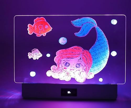 Led Drawing Board Children with 8 Colors, 6 Light Modes Reusable Magic Board for Kids