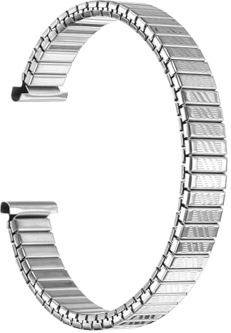 sourcing map Bracelet de montre extensible en acier inoxydable de 12 mm - Motif vague - Pour homme et femme - Argenté
