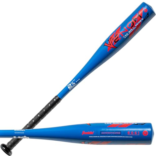 Franklin Sports Venom 1000 Batte de Baseball, 24509, Bleu, 26 inch/15 oz