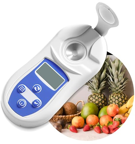 AMTAST Digitale Brix-Refraktometer Zuckersaft Honigbier Brix Refraktometer Schneidflüssigkeit Zuckertests Messbereich 0-53%