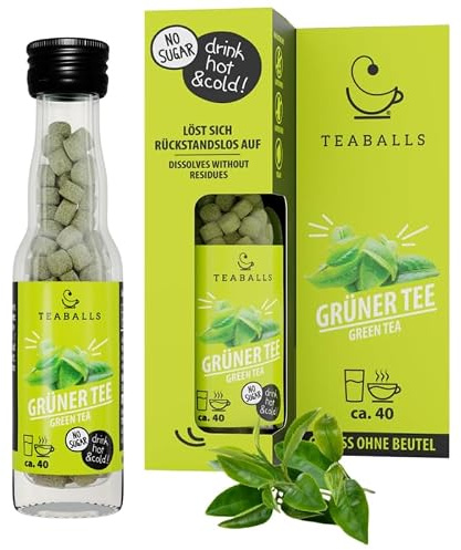 TEABALLS - Grönt te påfyllningspaket (1 x 12 g) | 240 teaballs | för ca 60-100 koppar te | 100 % rent växtextrakt | Känd av: Årens DING