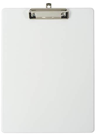 Exacompta - Réf. 19296E - Porte-bloc à pince avec pochette plastique sur le dos - Système d'accroche mural - Dimensions : 23 cm x 32 cm pour document format A4 - Coloris blanc
