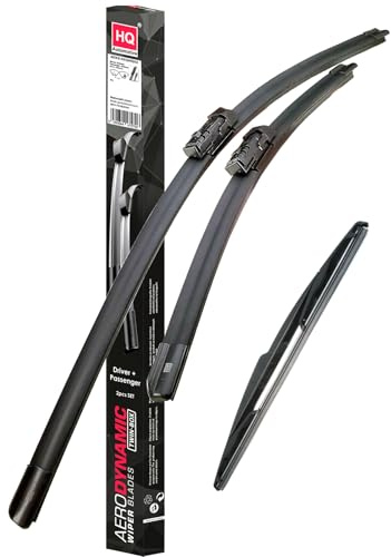 HQ AUTOMOTIVE Wiper Blades for MAZDA CX-5 (2017 and later) | 3-piece front, 24 in + 16 in & rear 10-in set, Toyota/Lexus-Specific connector, graphite-coated rubber, rain sensor ready