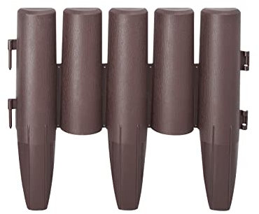 NAIZY Bordo per prato Bordo per aiuola in plastica Palizzata da giardino Aspetto legno Bordo in pietra perimetrale, marrone (LxH): 28 cm x 24 cm - 30 pezzi, 8,4 m