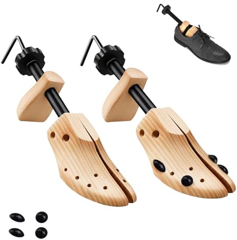 Demarzily Wood Shoe Stretcher for Men & Women Adjustable in Length and Width,Wood Shoe Shaper Men’s Size 7 to 12 Women's Size 8-13