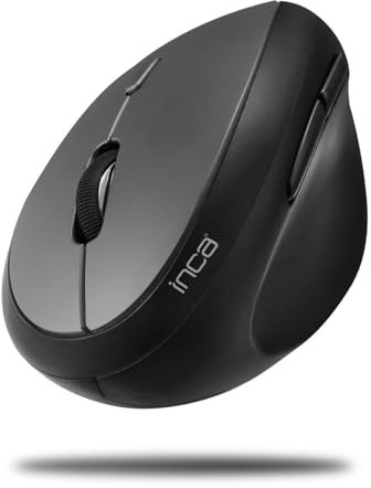 Inca IWM-279G Souris Verticale sans Fil - Design Ergonomique, 1600 DPI, 6 Boutons, Radio 2,4 GHz, Plug & Play, Gris